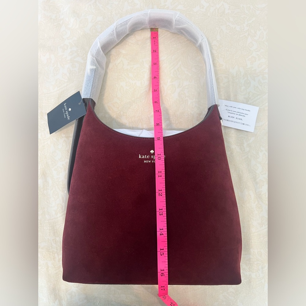NWT never used Kate Spade Suede Small Shoulder Bag in Dark Merlot - Picture 5 of 7